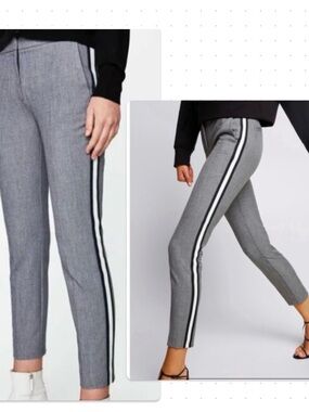 Zara Woman’s Ankle Denim Blue with Blue & White Tuxedo Side Stripe